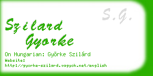 szilard gyorke business card